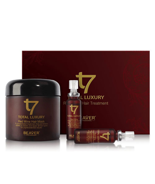 Kem hấp Beaver Total Luxury Red Wine Hair Treatment - 30ml*4 + 500ml